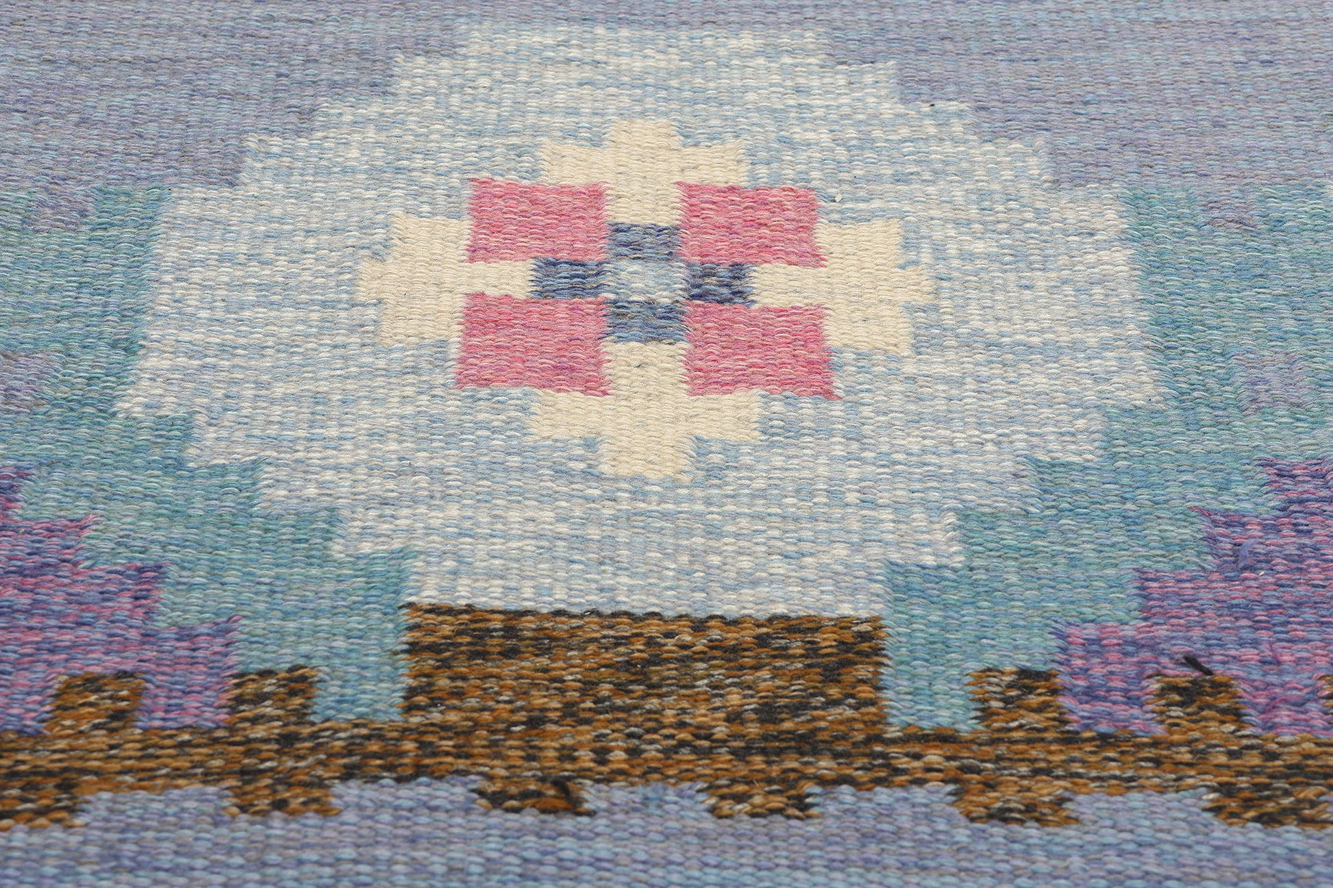 5 x 8 Ragnar Edberg Vintage Blue Swedish Rollakan Rug 78822