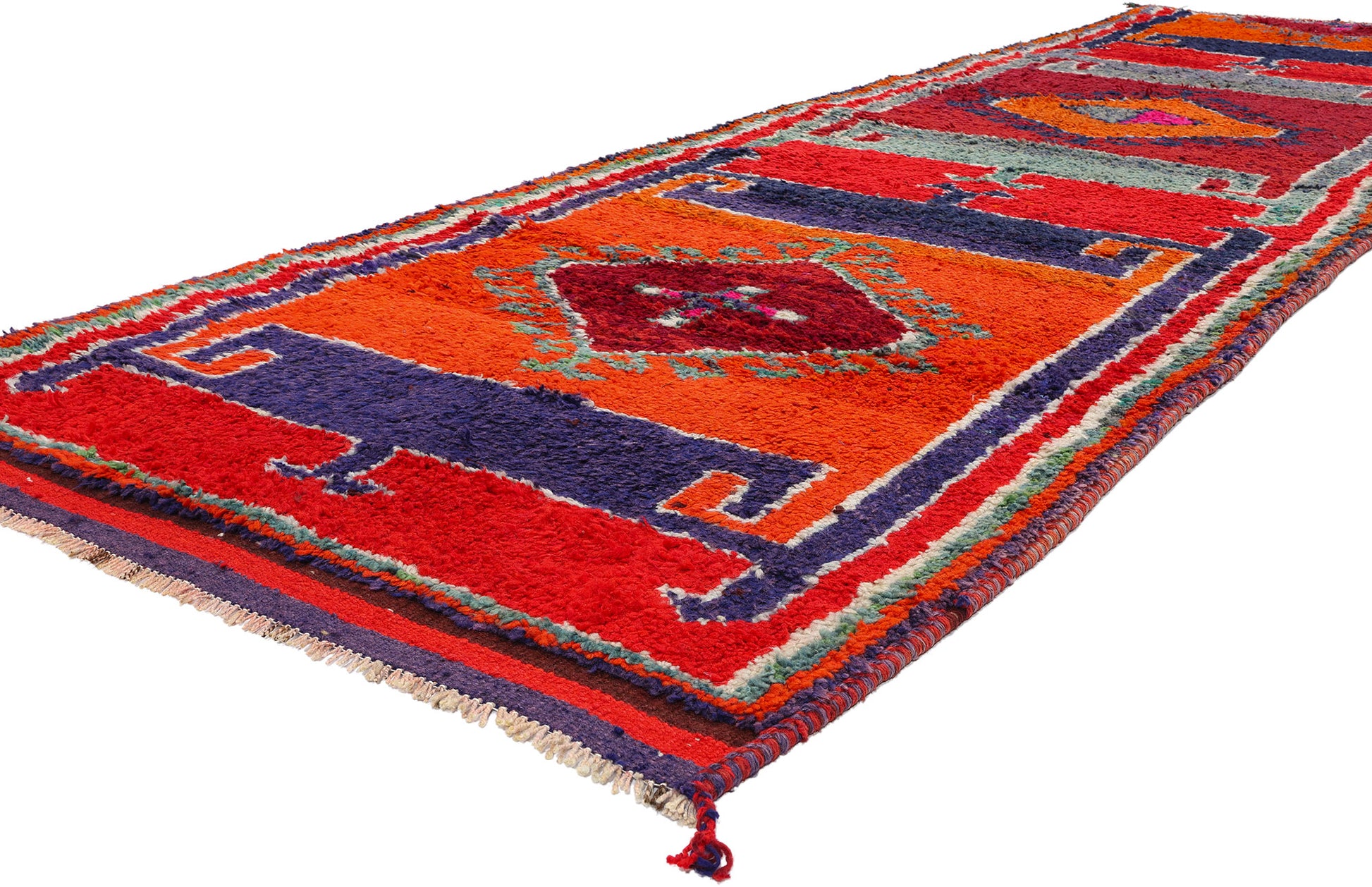 4 x 12 Vintage Orange Kurdish Rug 53906