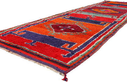 4 x 12 Vintage Orange Kurdish Rug 53906