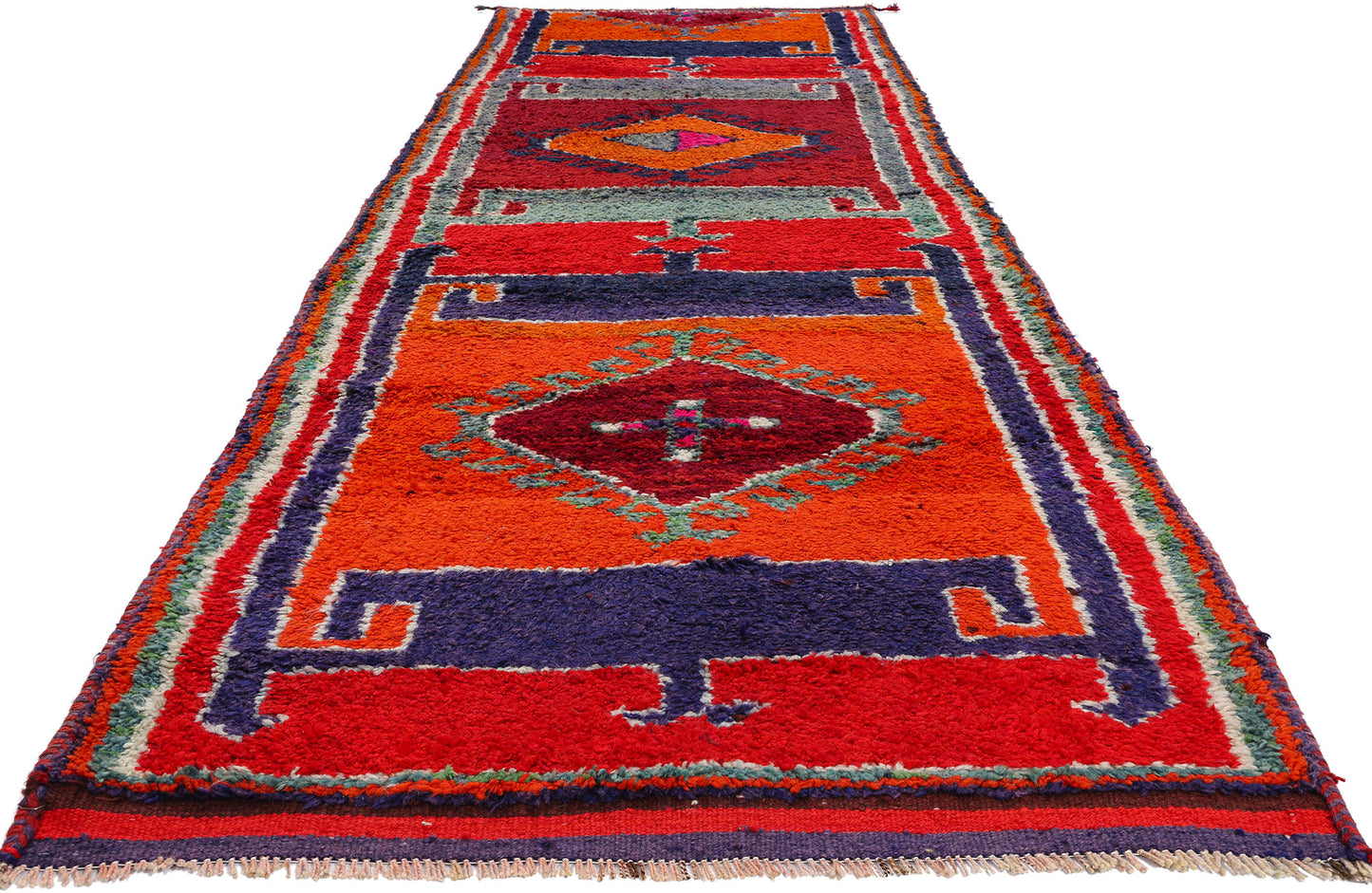 4 x 12 Vintage Orange Kurdish Rug 53906