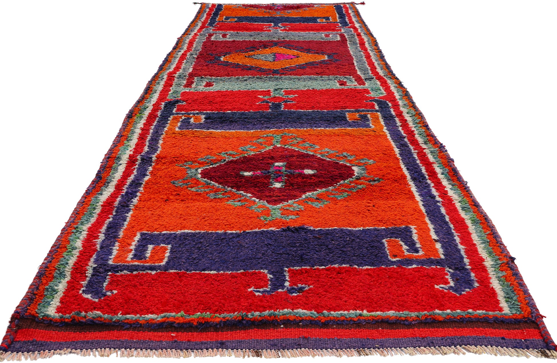 4 x 12 Vintage Orange Kurdish Rug 53906