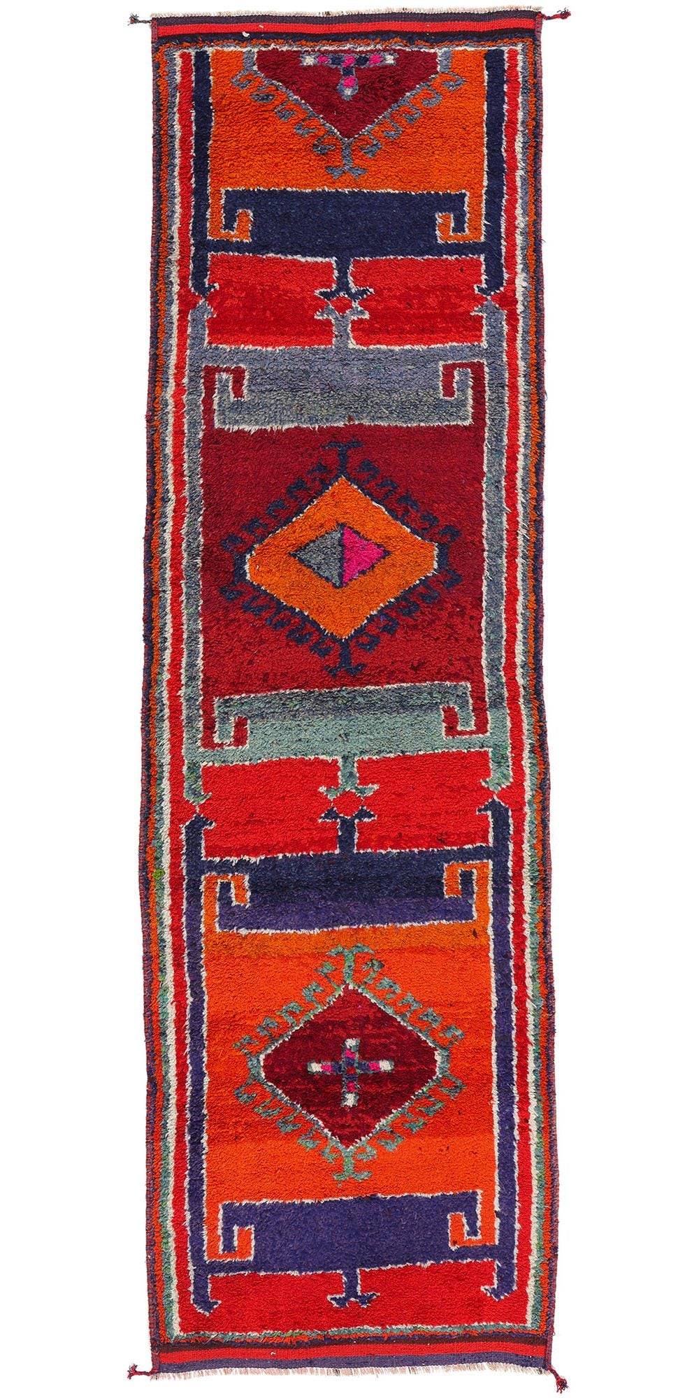 4 x 12 Vintage Orange Kurdish Rug 53906
