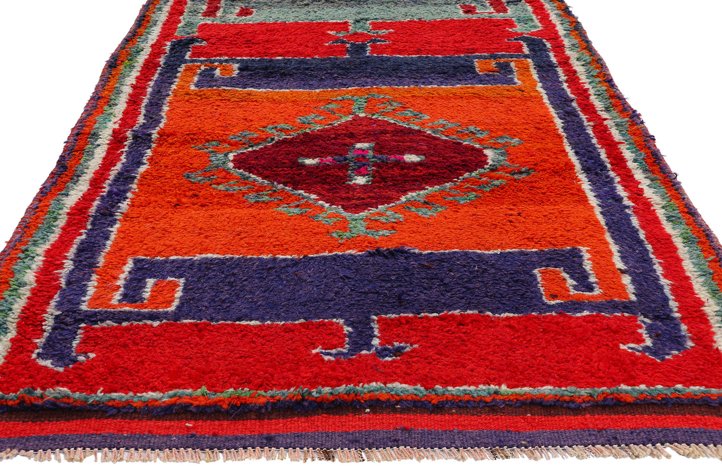4 x 12 Vintage Orange Kurdish Rug 53906