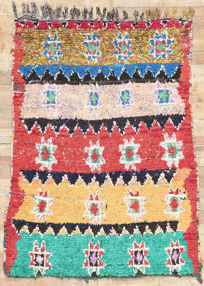 5 x 6 Vintage Boujad Moroccan Rag Rug 20457