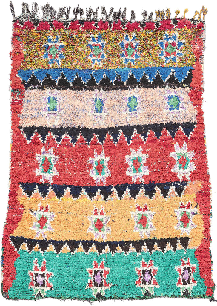 5 x 6 Vintage Boujad Moroccan Rag Rug 20457