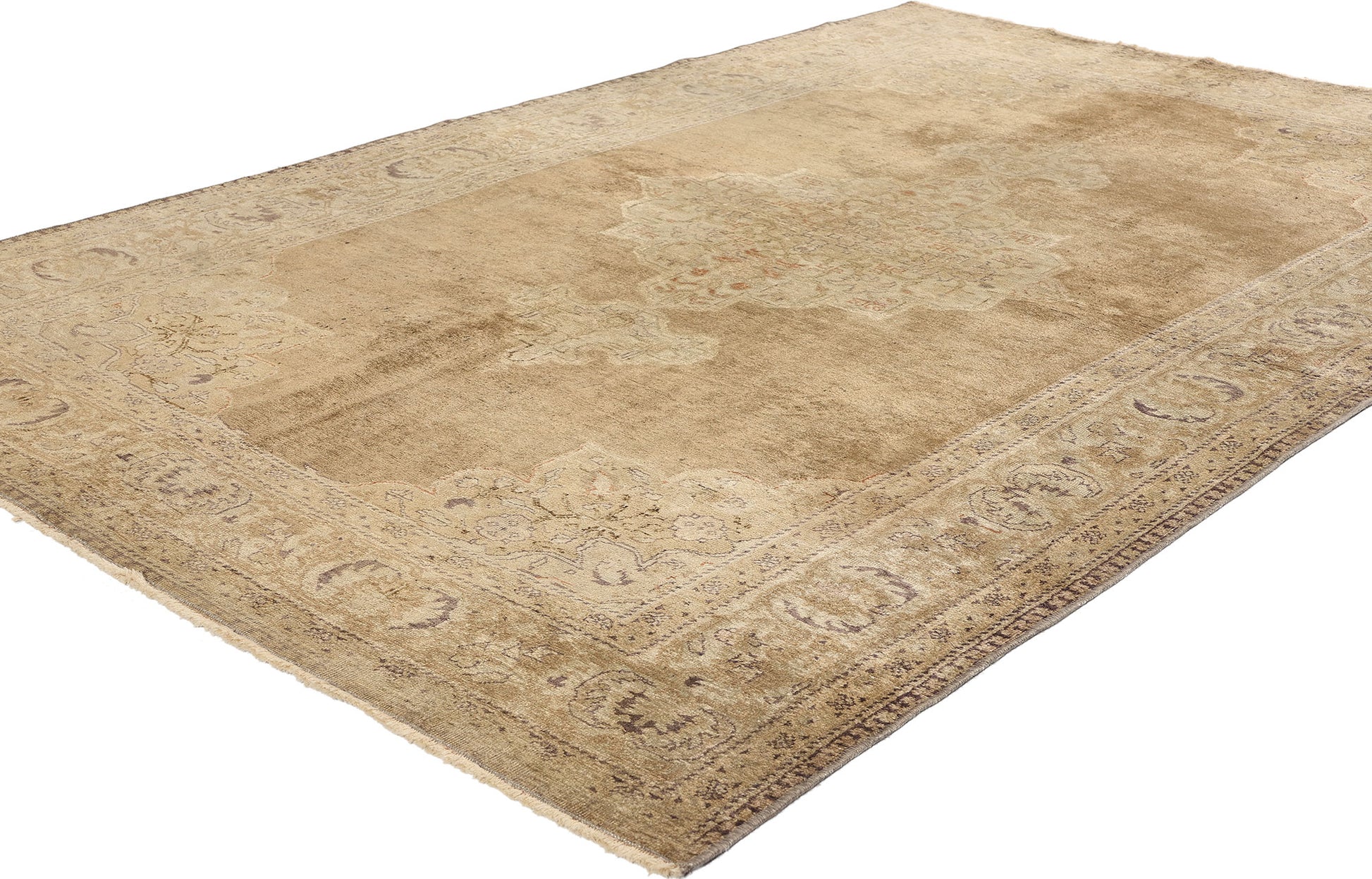 5 x 7 Vintage Brown Turkish Oushak Rug 52071