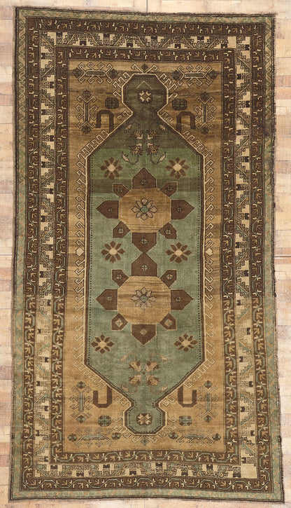 6 x 11 Vintage Brown Turkish Oushak Rug 52407