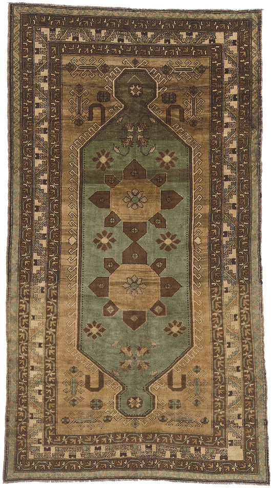 6 x 11 Vintage Brown Turkish Oushak Rug 52407