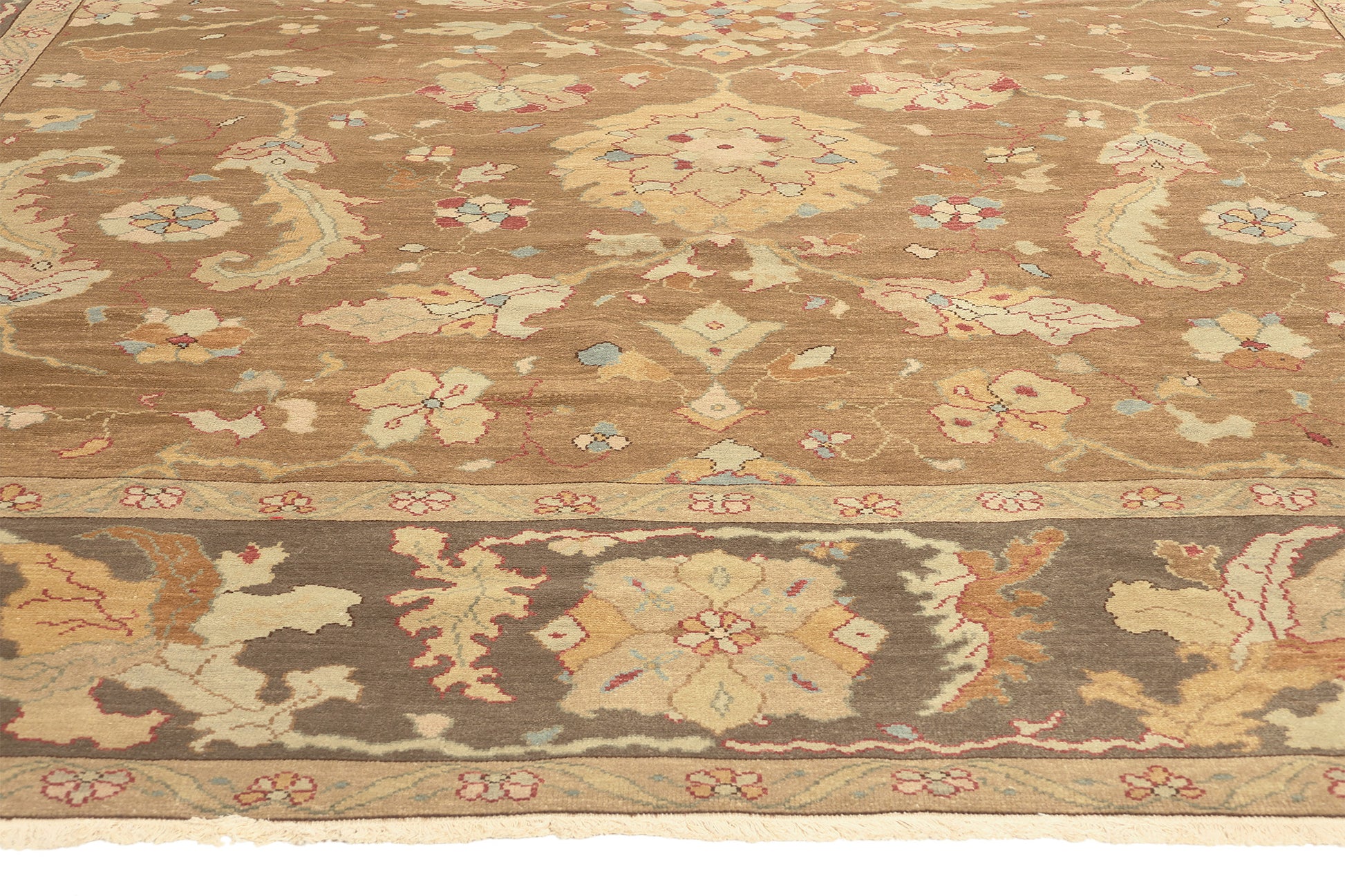 9 x 12 Vintage Brown Turkish Oushak Rug 74372