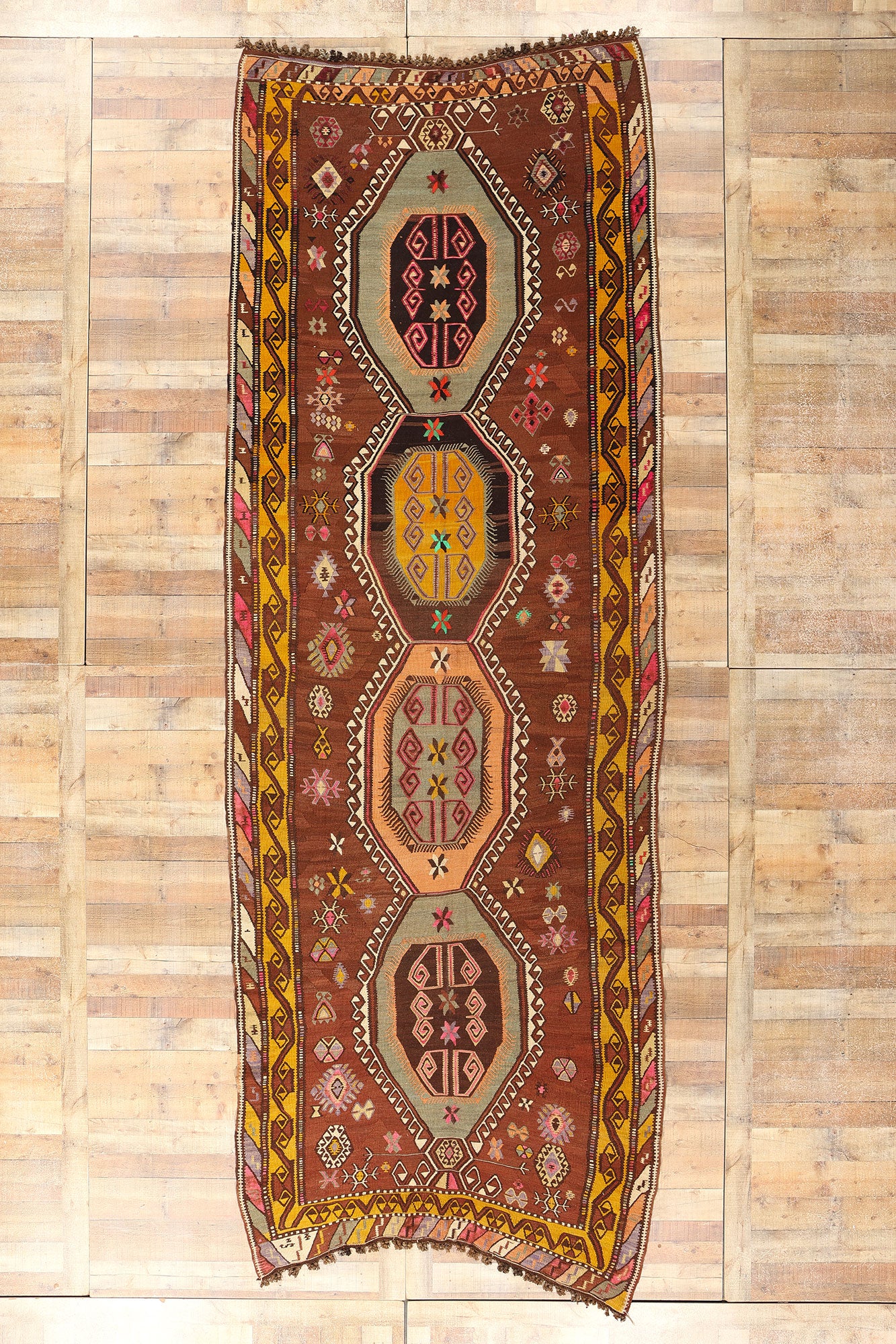 5 x 15 Vintage Turkish Kilim Rug 70301