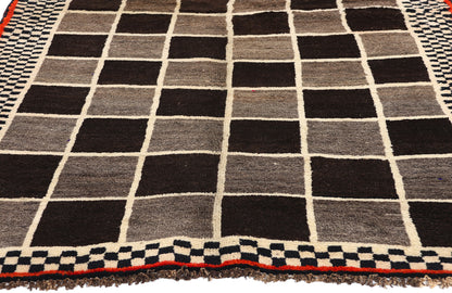 4 x 7 Vintage Checkerboard Persian Gabbeh Rug 61071