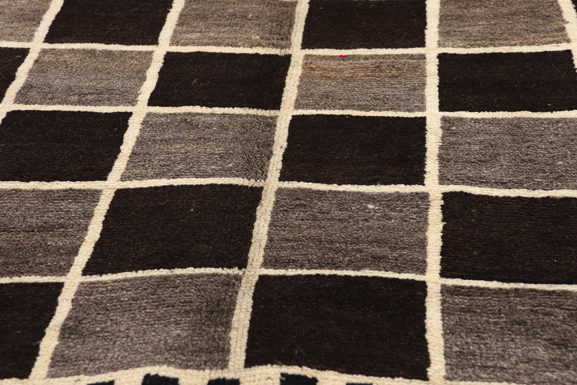 4 x 7 Vintage Checkerboard Persian Gabbeh Rug 61071