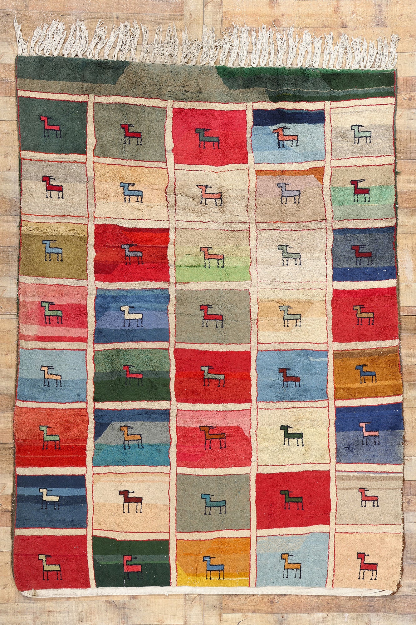 7 x 9 Vintage Persian Gabbeh Rug 78847