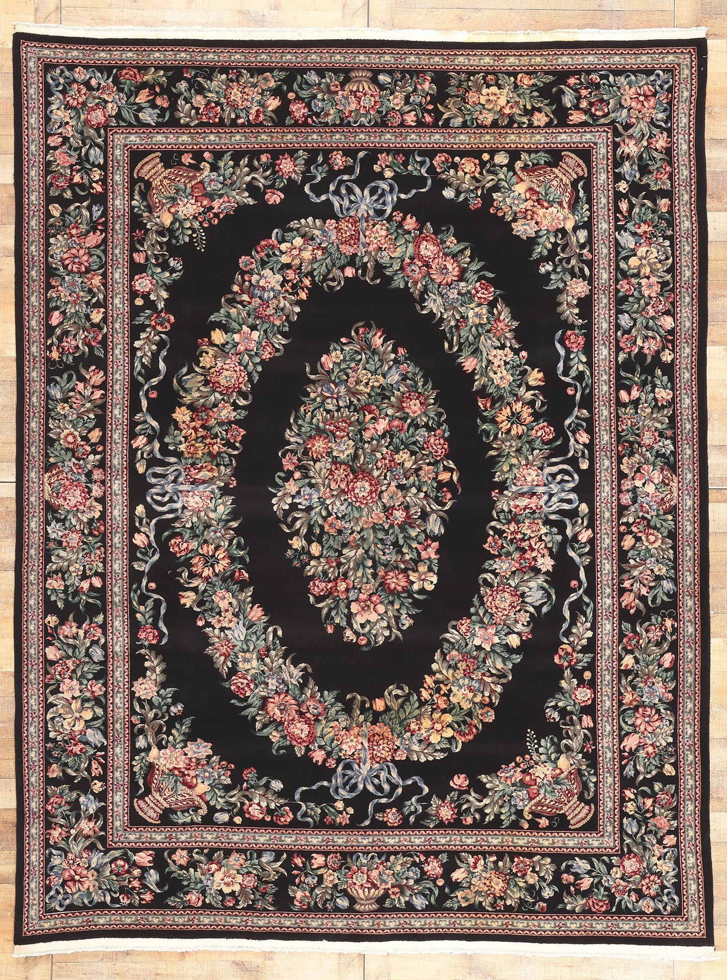 9 x 12 Vintage Chinese Aubusson Rug 76664