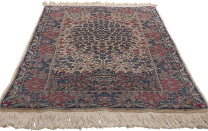 2 x 4 Vintage Chinese Kerman Tree of Life Prayer Rug 78697