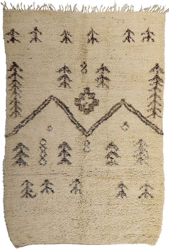 6 x 9 Vintage Neutral Moroccan Azilal Rug 21730