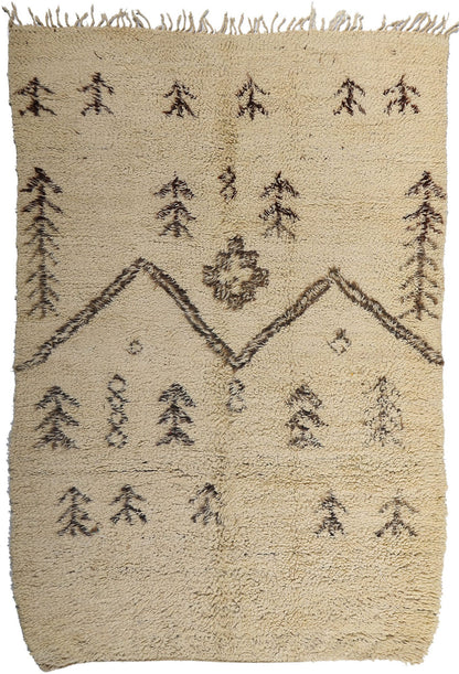 6 x 9 Vintage Neutral Moroccan Azilal Rug 21730