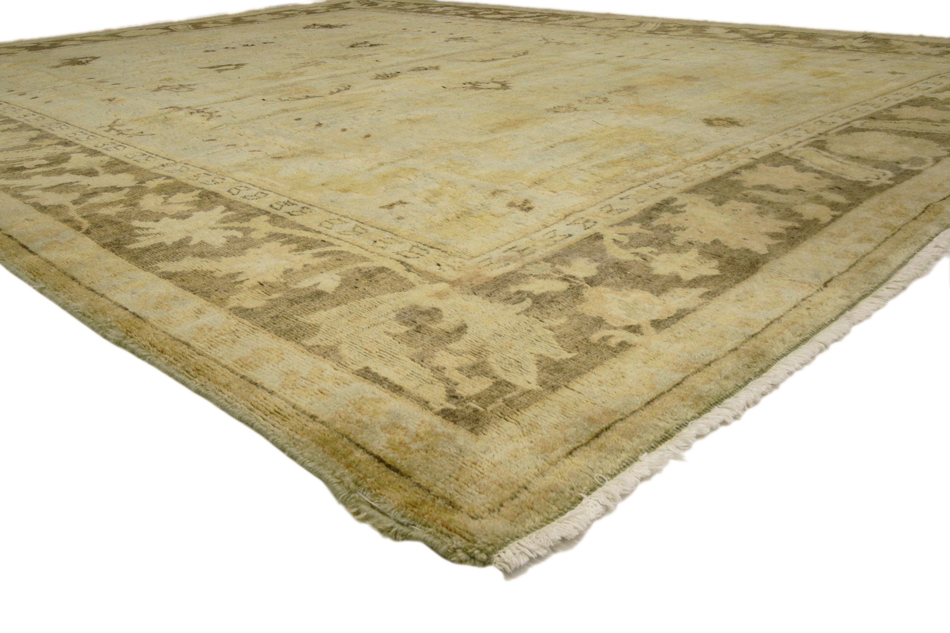 9 x 12 Vintage Earth-Tone Indian Rug 76691