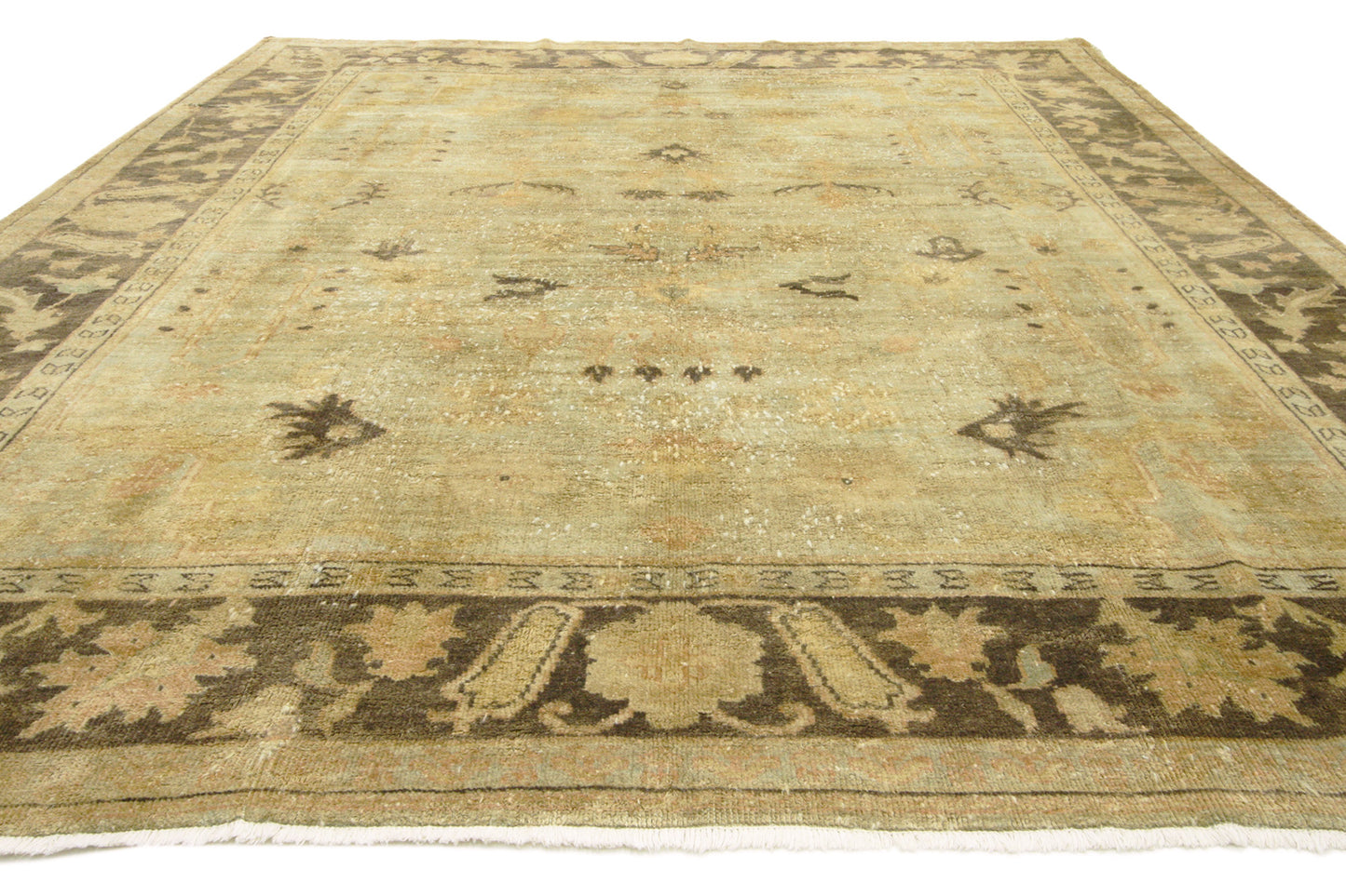 9 x 12 Vintage Earth-Tone Indian Rug 76691