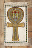1 x 2 Vintage Egyptian Ankh Motif Turkish Silk Rug 78745