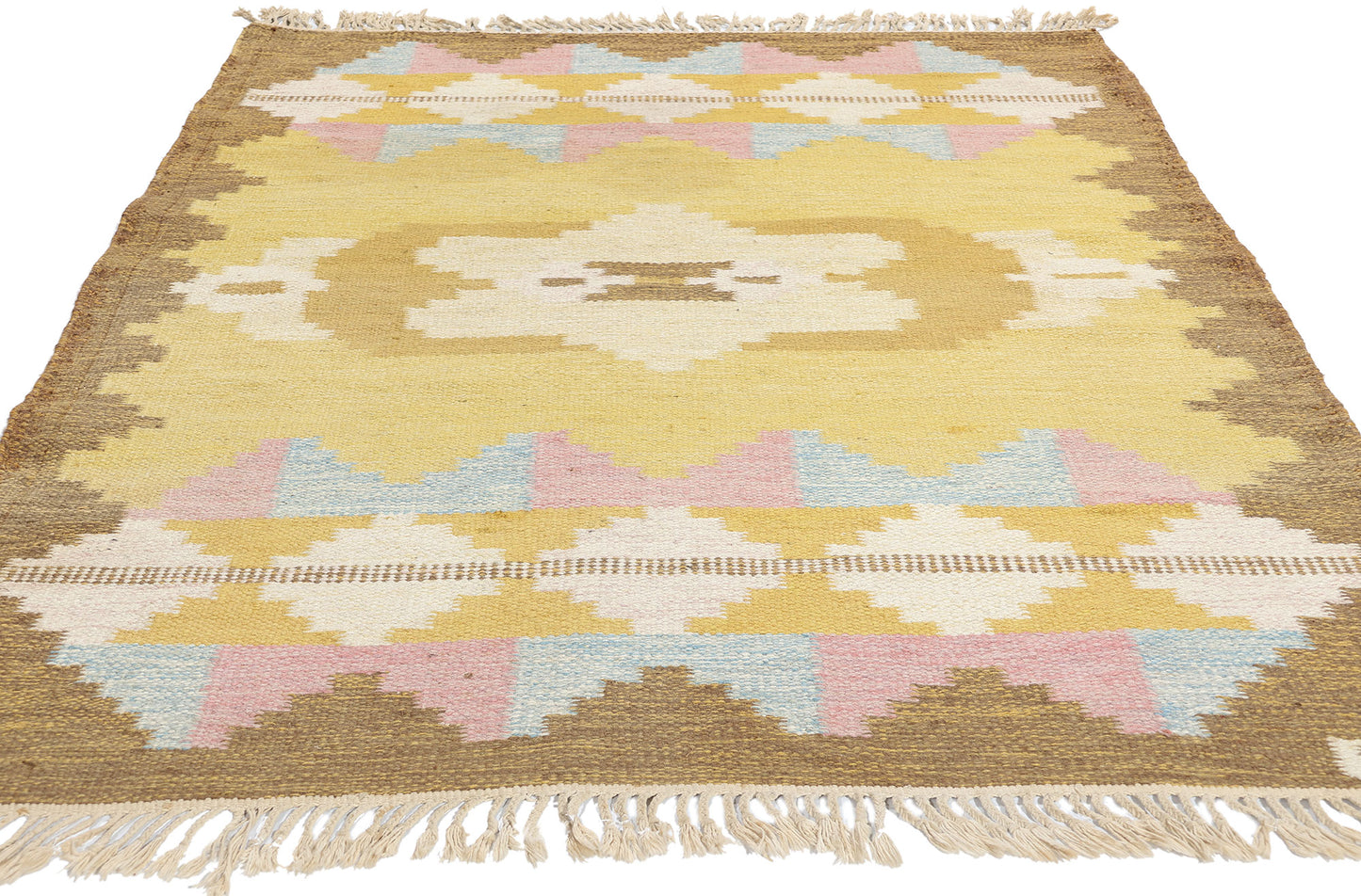 4 x 6 Evy Svensson Vintage Swedish Rollakan Rug 78824