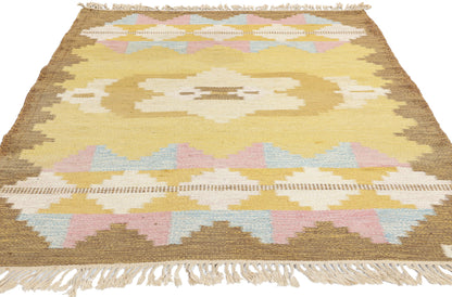 4 x 6 Evy Svensson Vintage Swedish Rollakan Rug 78824