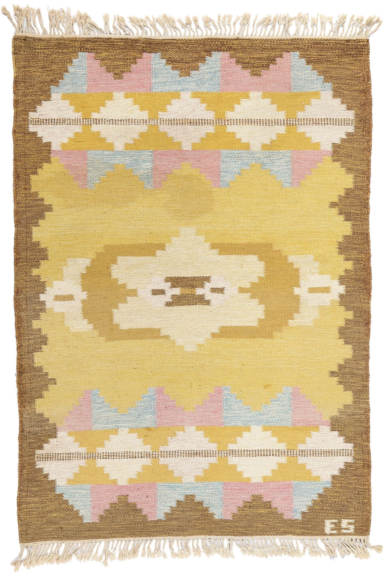 4 x 6 Evy Svensson Vintage Swedish Rollakan Rug 78824