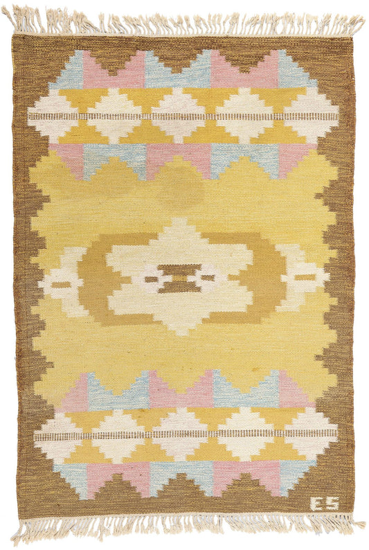 4 x 6 Evy Svensson Vintage Swedish Rollakan Rug 78824