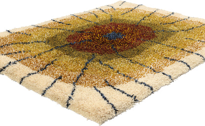 4 x 5 Laila Seppa Vintage Finnish Ryijy Rug 78828