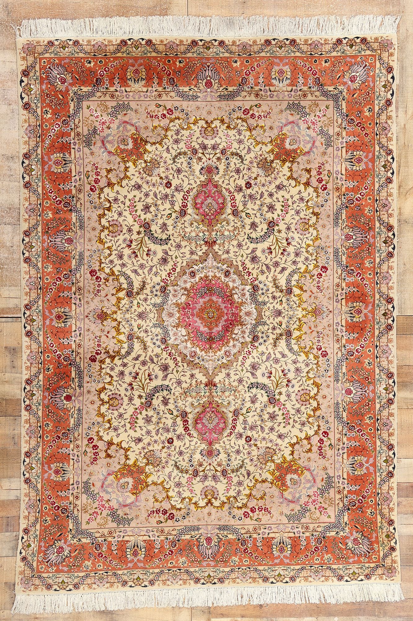 7 x 10 Vintage Persian Tabriz Rug 78687