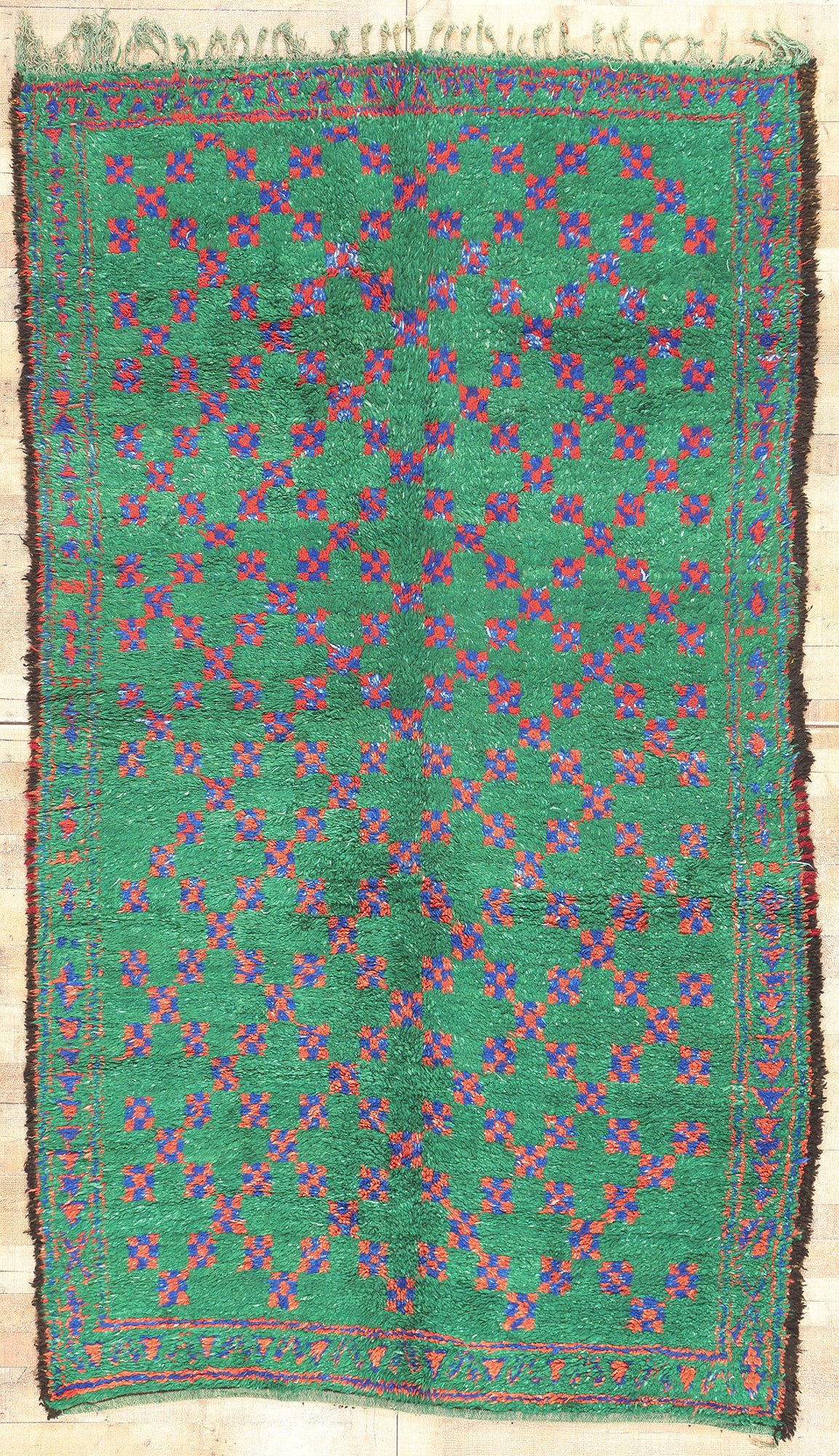 6 x 10 Vintage Green Beni MGuild Moroccan Rug 21216