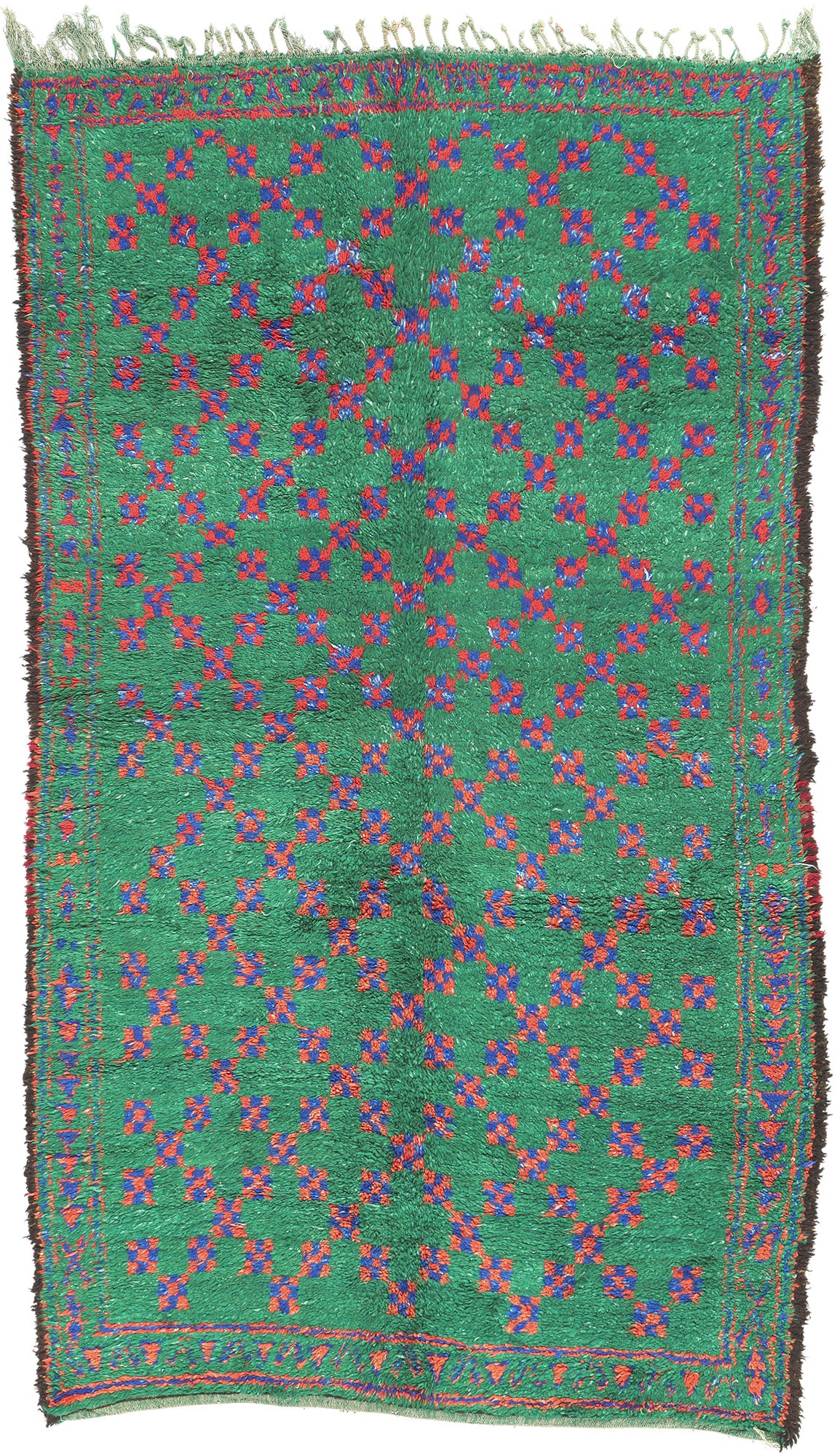 6 x 10 Vintage Green Beni MGuild Moroccan Rug 21216
