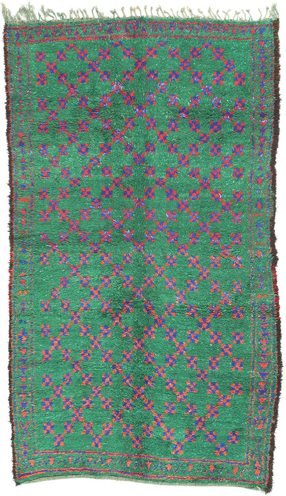 6 x 10 Vintage Green Beni MGuild Moroccan Rug 21216