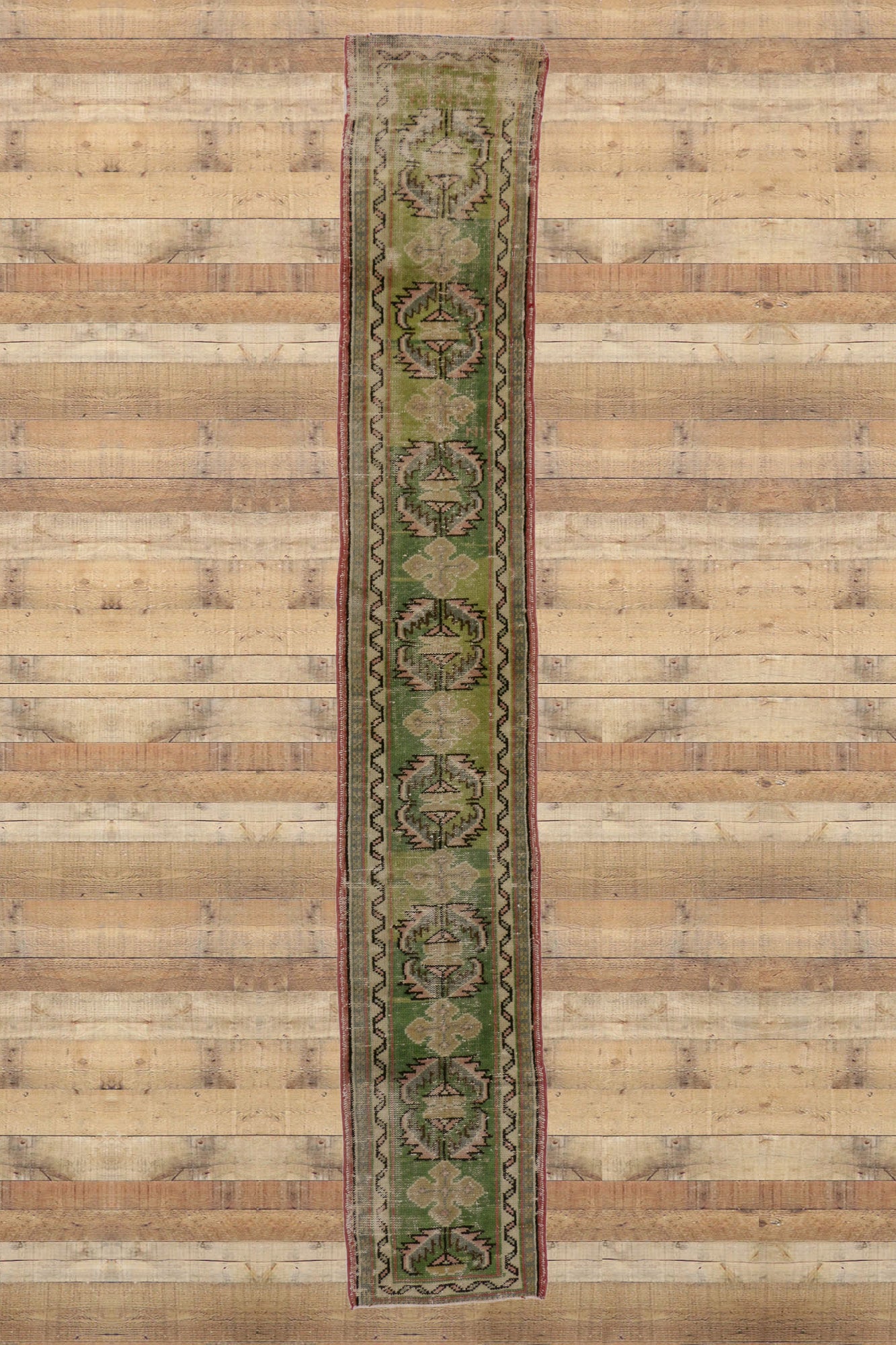2 x 11 Vintage Green Turkish Oushak Rug 51713