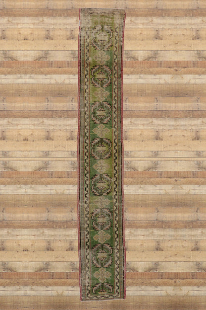 2 x 11 Vintage Green Turkish Oushak Rug 51713