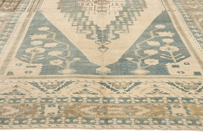 7 x 11 Vintage Green Turkish Oushak Rug 53681