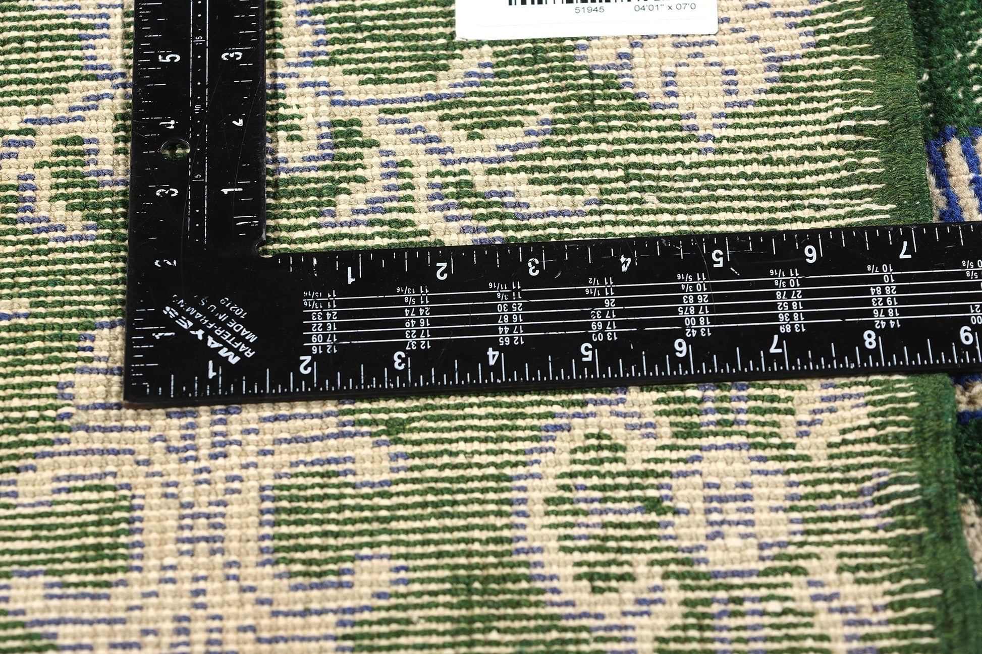 4 x 7 Vintage Green Turkish Sivas Rug 51945