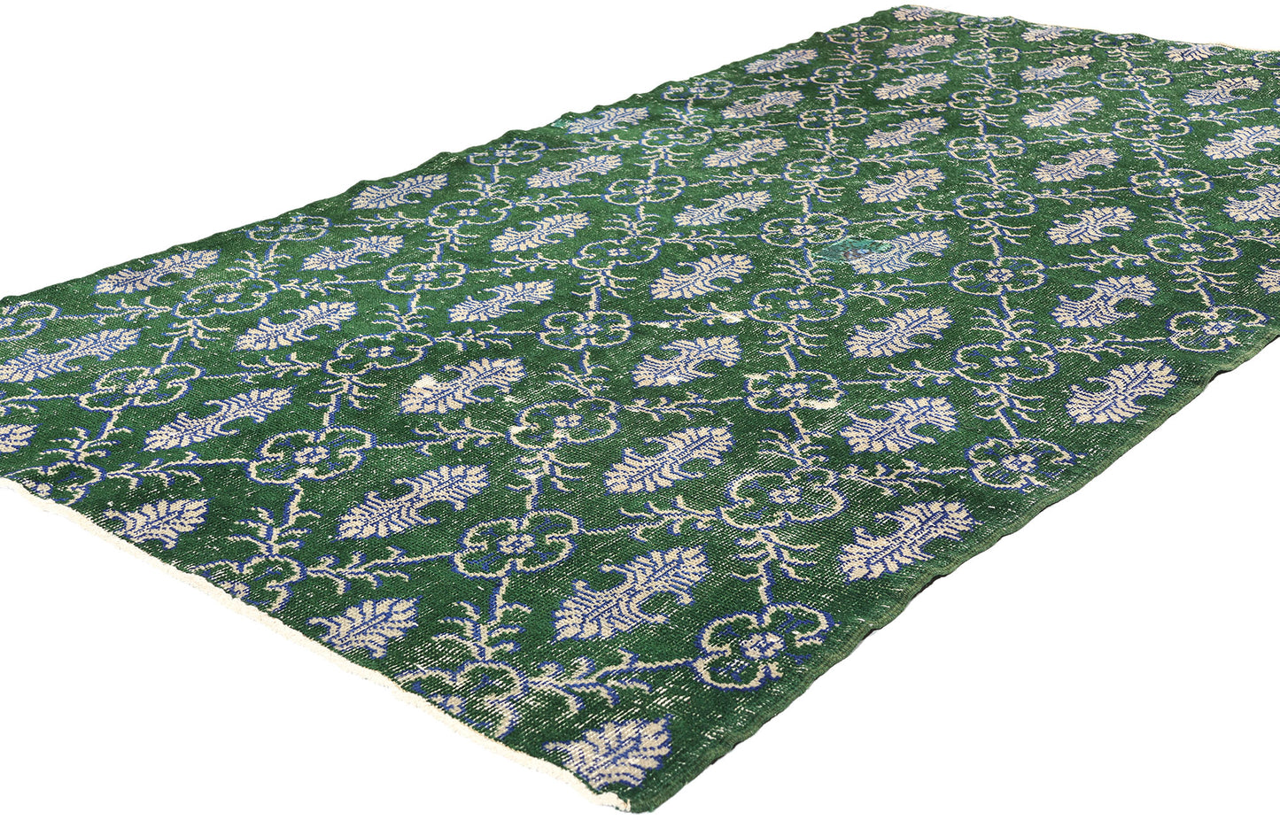 4 x 7 Vintage Green Turkish Sivas Rug 51945