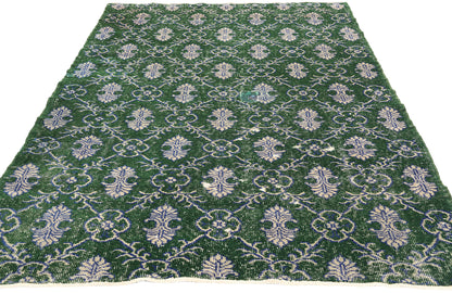 4 x 7 Vintage Green Turkish Sivas Rug 51945