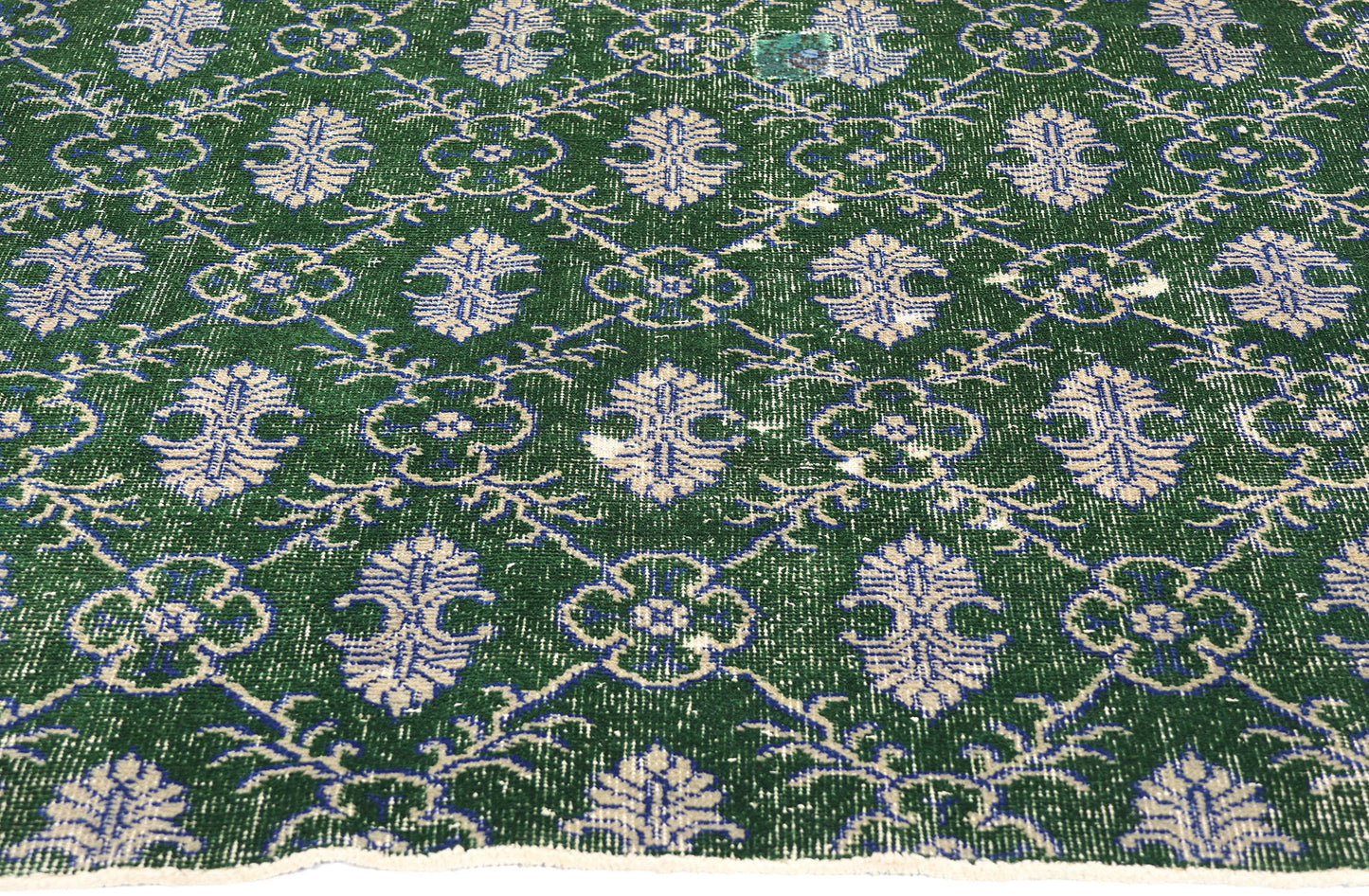 4 x 7 Vintage Green Turkish Sivas Rug 51945