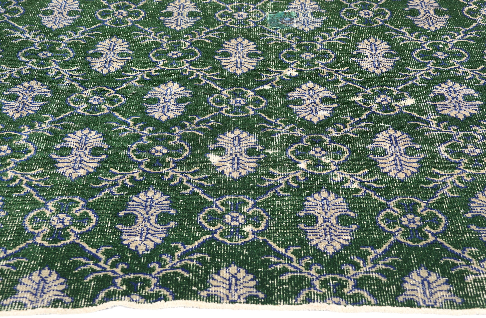 4 x 7 Vintage Green Turkish Sivas Rug 51945