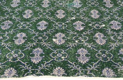 4 x 7 Vintage Green Turkish Sivas Rug 51945