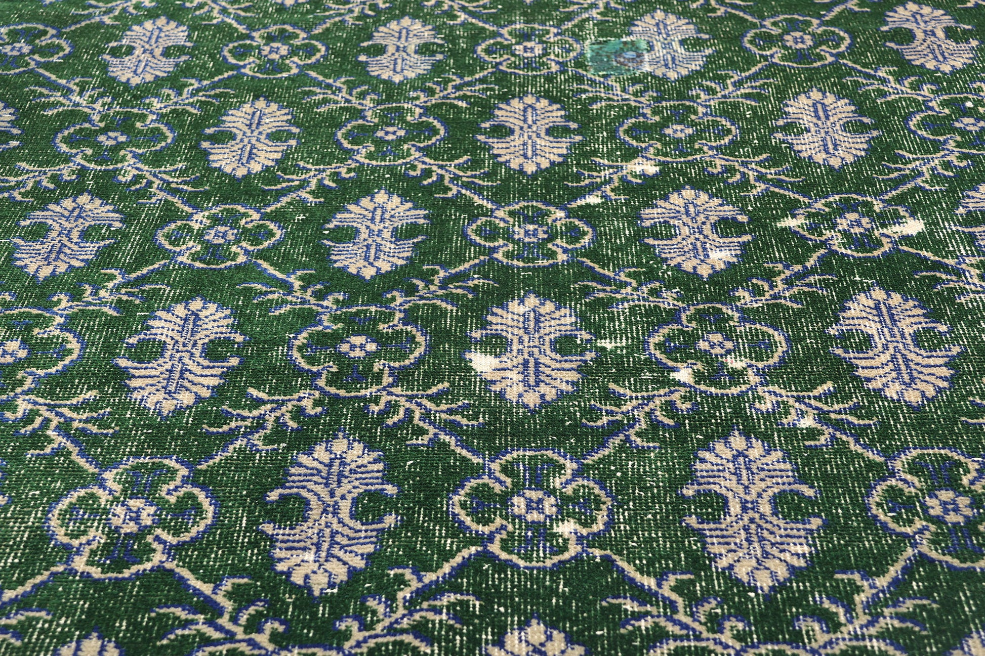 4 x 7 Vintage Green Turkish Sivas Rug 51945