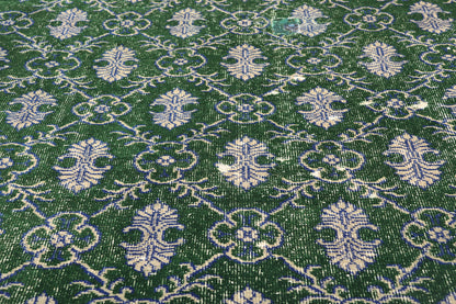 4 x 7 Vintage Green Turkish Sivas Rug 51945
