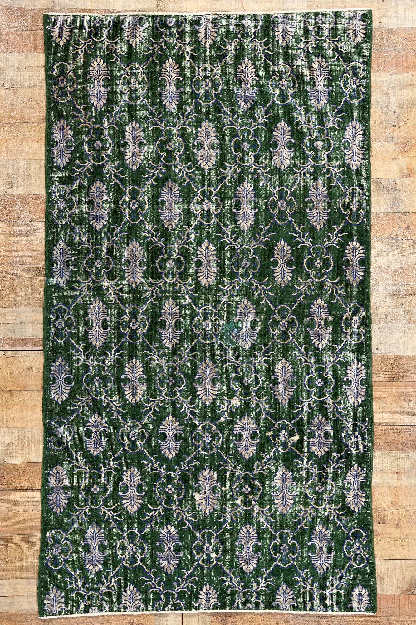 4 x 7 Vintage Green Turkish Sivas Rug 51945