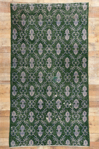 4 x 7 Vintage Green Turkish Sivas Rug 51945