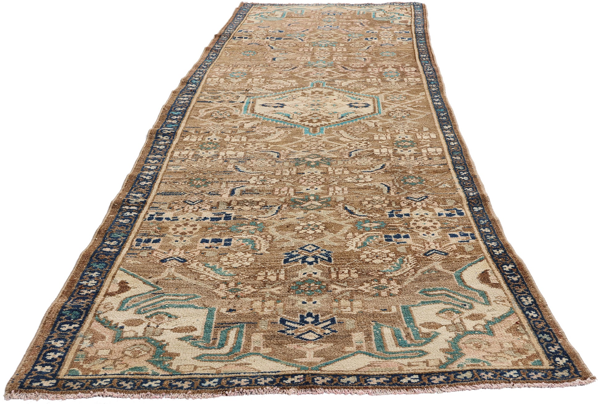 3 x 9 Vintage Persian Hamadan Rug 53940