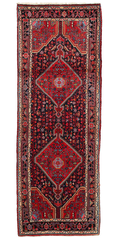 4 x 11 Vintage Persian Hamadan Rug 76051