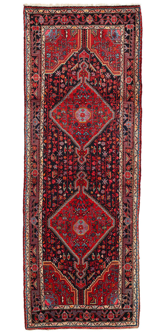 4 x 11 Vintage Persian Hamadan Rug 76051