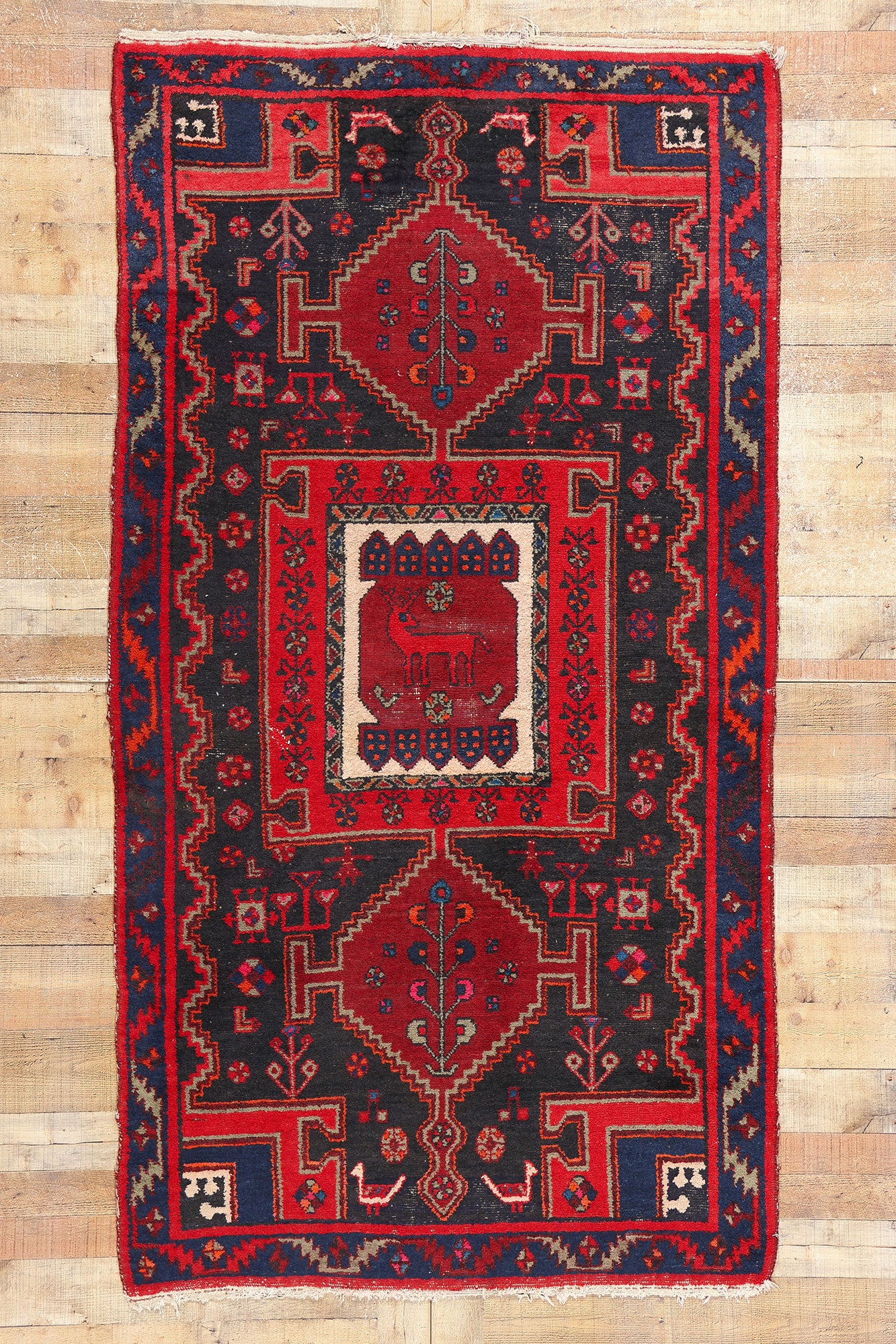 4 x 8 Vintage Persian Nahavand Hamadan Rug 78844